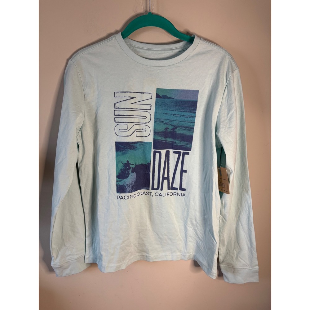 Bixby Nomad Boys Sun Daze Pacific Coast California Graphic Tee Blue L 12-14 NWT - Picture 3 of 9